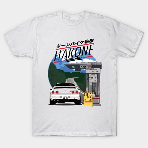 Hakone NISSAN Skyline R32 GTR T-Shirt by 8800ag